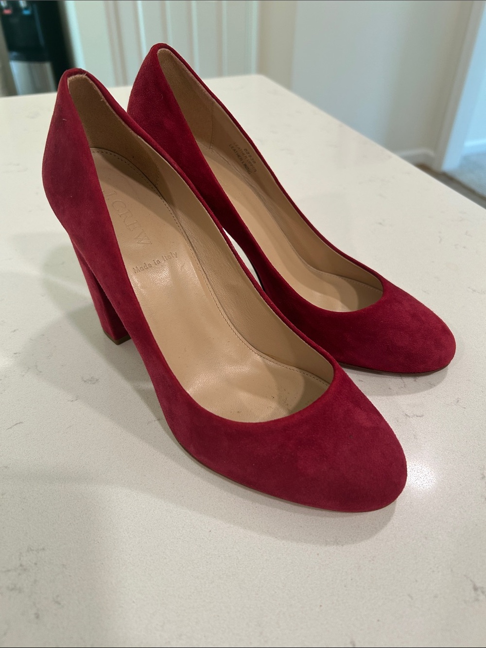 J.crew Women's Red Suede Block Heel Pumps